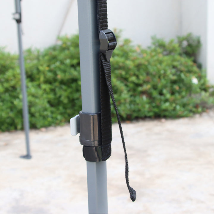 Tenda Dobrável 2,5x2,5x2,68cm Tenda de Jardim com Proteção UV 50+ Altura Ajustável com 4 Bolsas de Areia e Bolsa de Transporte para Acampamento Festas Pátio Branco