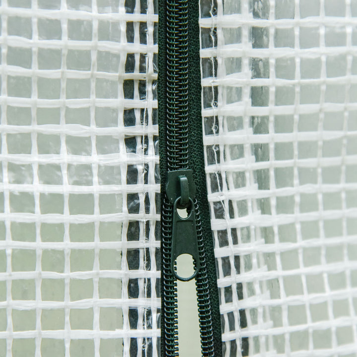 Estufa de Jardim Pequena Estufa de Exterior com Janelas e Estrutura de Aço Estufa para Cultivar Tomates Plantas Flores 200x76x168 cm Branco