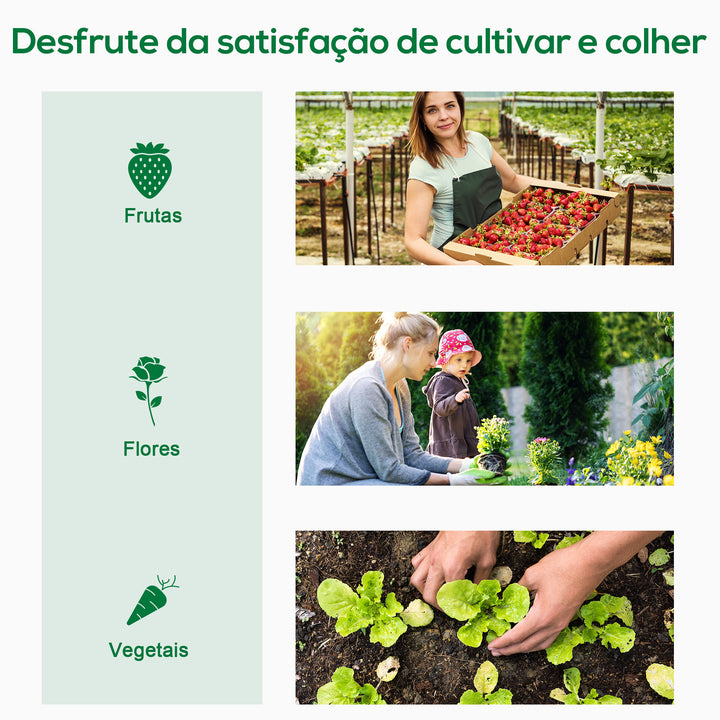Estufa de Jardim Pequena Estufa de Exterior com Janelas e Estrutura de Aço Estufa para Cultivar Tomates Plantas Flores 200x76x168 cm Branco
