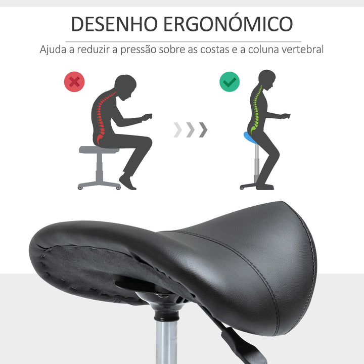 Cadeira De Trabalho com Rodinhas Banquinho Giratório Banquinho Cosmético preto