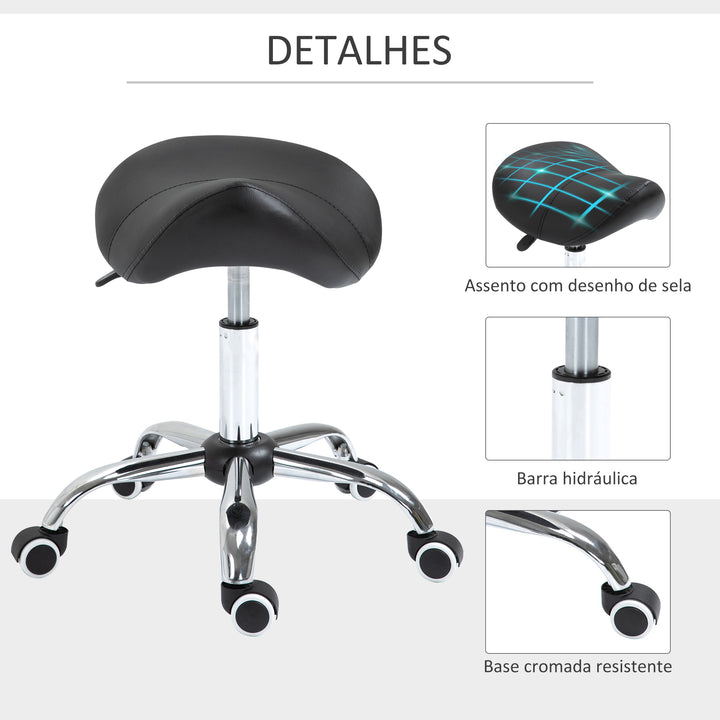 Cadeira De Trabalho com Rodinhas Banquinho Giratório Banquinho Cosmético preto