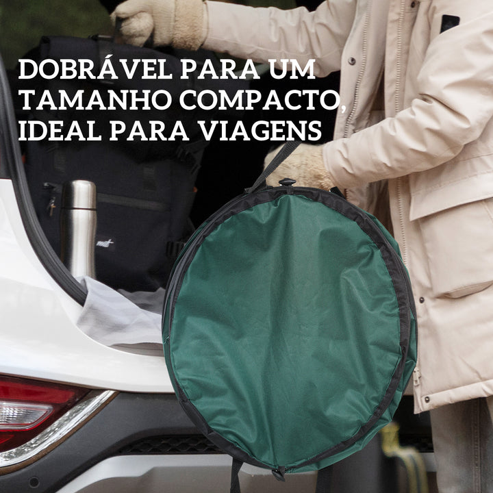 Conjunto de 4 Sacos para Resíduos de Jardim 86L Sacos para Resíduos Resistentes com Pegas Tampa com Fecho e Desenho Pop-Up Dobráveis e Reutilizáveis Ø47x50 cm Verde