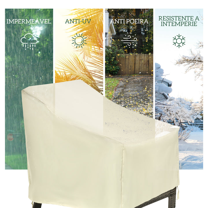 Capa de Proteção para Cadeiras Cobertura de Móveis Cadeira Impermeável Exterior, Jardim Proteção contra Chuva e Sol 68x87x77 cm 600D Oxford Tecido