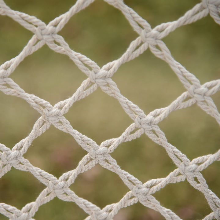 Cadeira suspensa redonda Ø60 cm de rede de balanço com almofada e corda de algodão para interior e exterior 80x80x42 cm bege