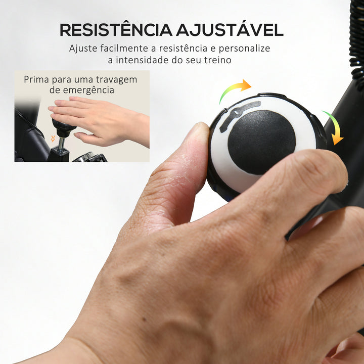 Bicicleta Estática com Resistência Ajustável Bicicleta Estática Fitness com Volante de Inércia 8 kg Ecrã LCD Guiador e Assento Ajustáveis para Casa Ginásio 103x53x110-114 cm Azul