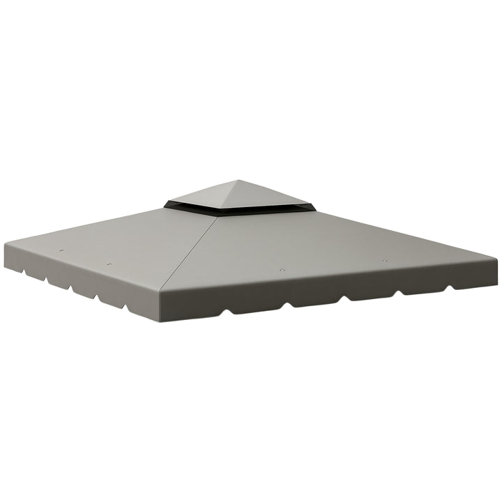 Toldo de Substituição para Pérgola 300x300 cm Teto de Substituição para Pérgolas Exterior com Duplo Teto e 8 Orifícios de Drenagem Cinza Claro