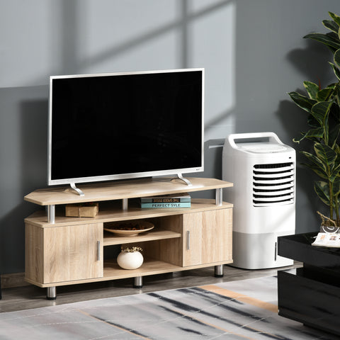 Móvel de Televisão mesa suporte de TV Armário com 2 portas e 2 estantes 120x39,5x52cm Cor Carvalho