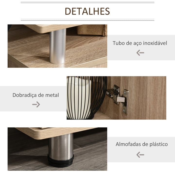 Móvel de Televisão mesa suporte de TV Armário com 2 portas e 2 estantes 120x39,5x52cm Cor Carvalho