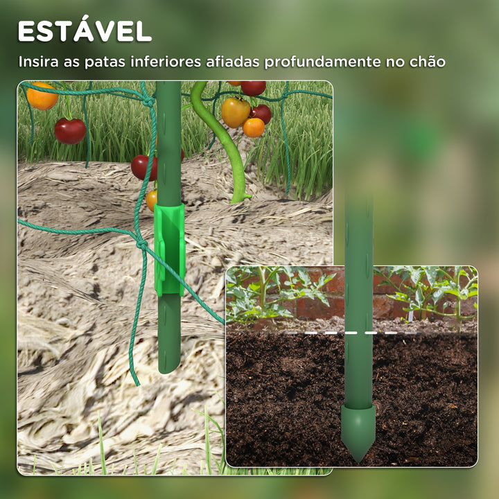Arco para Plantas Trepadeiras 206 cm Estrutura de Jardim para Plantas Trepadoras ao Ar Livre em Forma de U com Estrutura de Aço Revestida a PE e Rede Suporte para Legumes e Frutas
