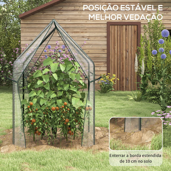Estufa de Jardim Estufa de Varanda com 2 Portas com Fecho de Correr Anti UV para Cultivo de Plantas Flores Verduras 90x90x145 cm Transparente