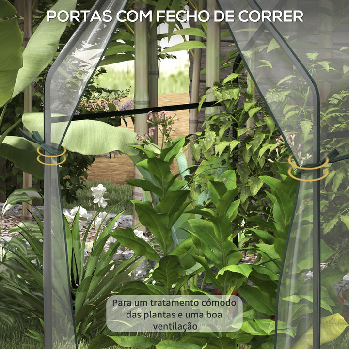 Estufa de Jardim Estufa de Varanda com 2 Portas com Fecho de Correr Anti UV para Cultivo de Plantas Flores Verduras 90x90x145 cm Transparente