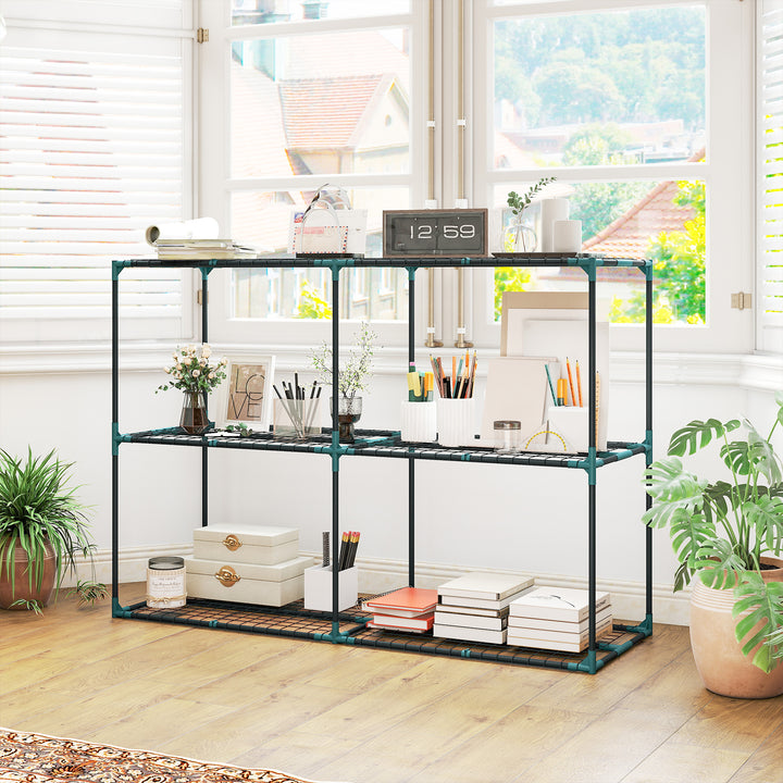 Suporte para Plantas de 3 Níveis para Interior e Exterior, Estante para Plantas de Aço Resistente e Estável Estante para Vasos Terraço Jardim Varanda Verde Escuro