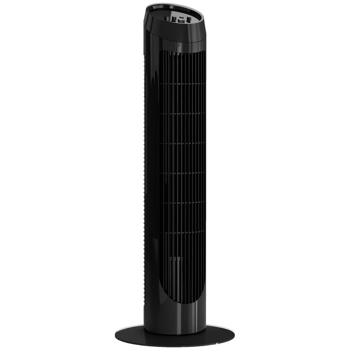 Ventoinha de Coluna 45W Ventoinha de Coluna Silenciosa com 3 Velocidades e Oscilação 70° para Sala Quarto Escritório Ø27x75 cm Preto