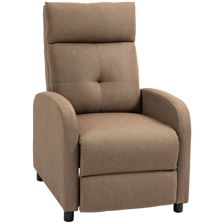 Poltrona Relax Reclinável até 155° Poltrona Reclinável Manual Estofado em Tecido Carga Máxima 150 kg para Pessoas com Altura Inferior 195 cm 67x87x98 cm Marrom