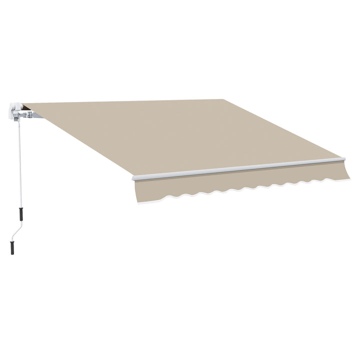 Toldo para terraço e jardim 395x245cm com braço Alumínio, poliéster e Aço Creme