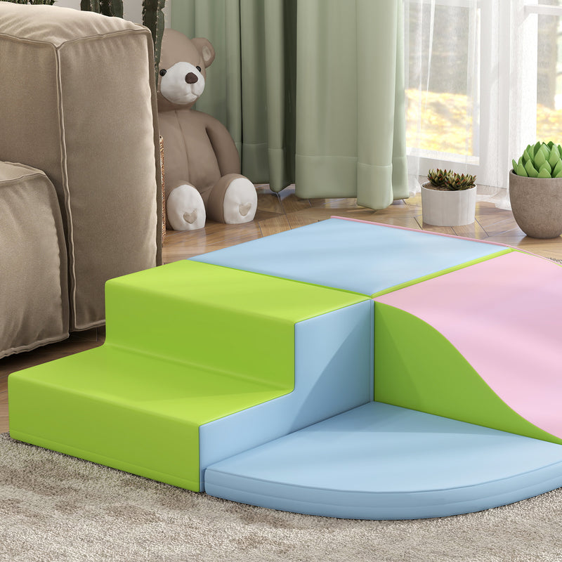 Conjunto de 6 Blocos de Espuma para Crianças de 12-36 Meses Brinquedo Educativo de Construção Infantil para Escalar 150x100x24 cm Multicor