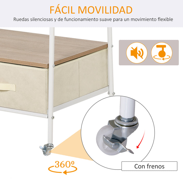 Cabide para Roupa com Varão Prateleiras, Gavetas para Organizar Roupa, Malas, Sapatos 99x47x185cm