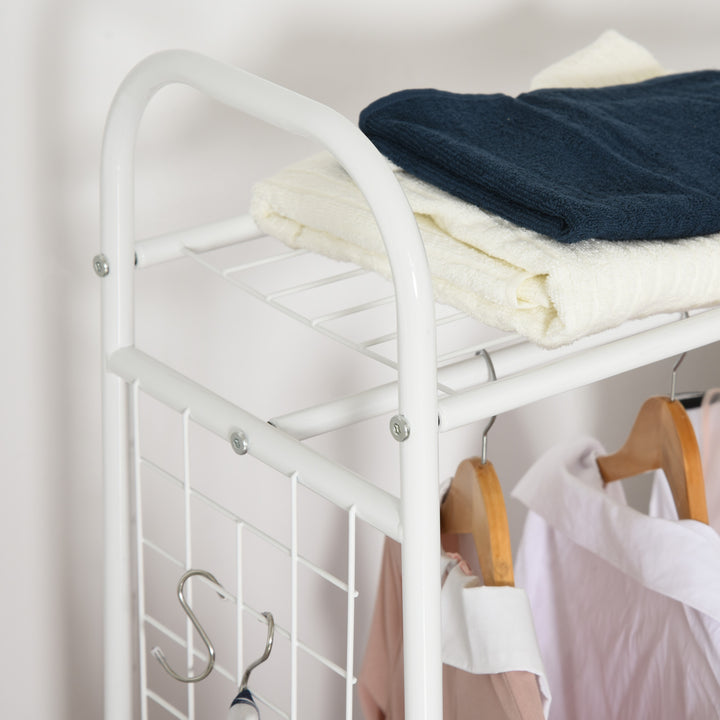 Cabide para Roupa com Varão Prateleiras, Gavetas para Organizar Roupa, Malas, Sapatos 99x47x185cm