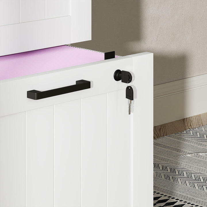 Bloco de Gavetas para Escritório Móvel Arquivador com 4 Gavetas para Escritório com Fechaduras Gavetas Suspensas para A4 40x40x131 cm Branco
