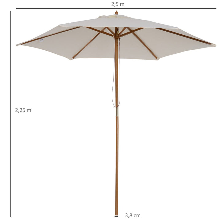Parasol Pátio Terraço Jardim Diâmetro 250x225 cm Cor Creme