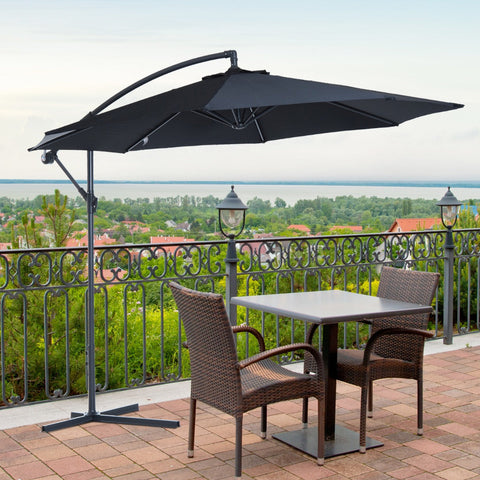 Guarda-sol grande de jardim Guarda-sol de Exterior F300x260cm Preto