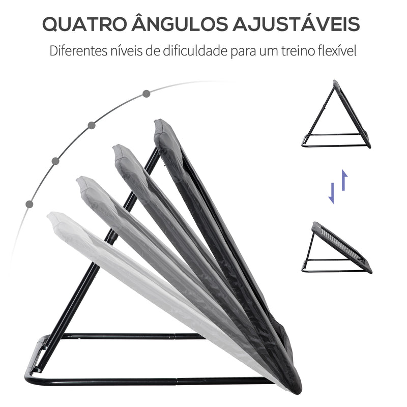 Rede de Rebote Dobrável com 4 Ângulos Ajustáveis para Treinamento de Futebol Beisebol Desportes de Exterior 128x118x108-120cm Preto