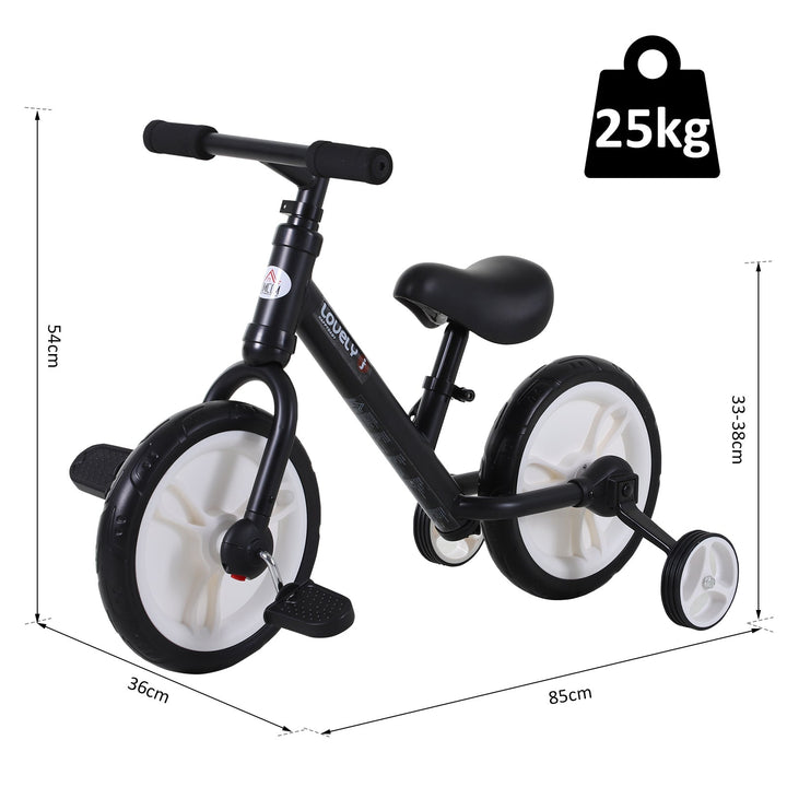 Bicicleta Balance com pedais e rodas removíveis Cor preta carga 25kg