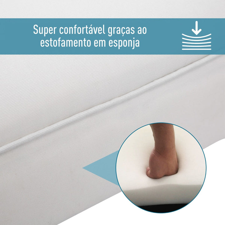Banco para Pé de Cama Banco estofado com braços Banco de madeira para quarto sala de estar 102x31x51cm Carga 130kg Branco