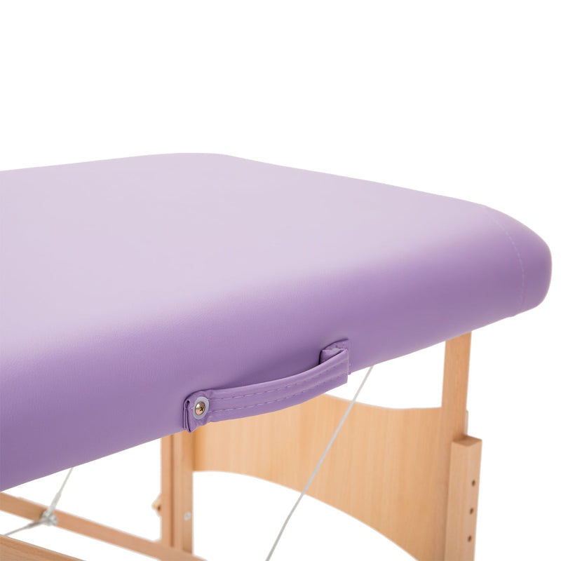 Marquesa Dobrável para Fisioterapia - Cor Roxo - Madeira de Faia e PU - 182x60 cm