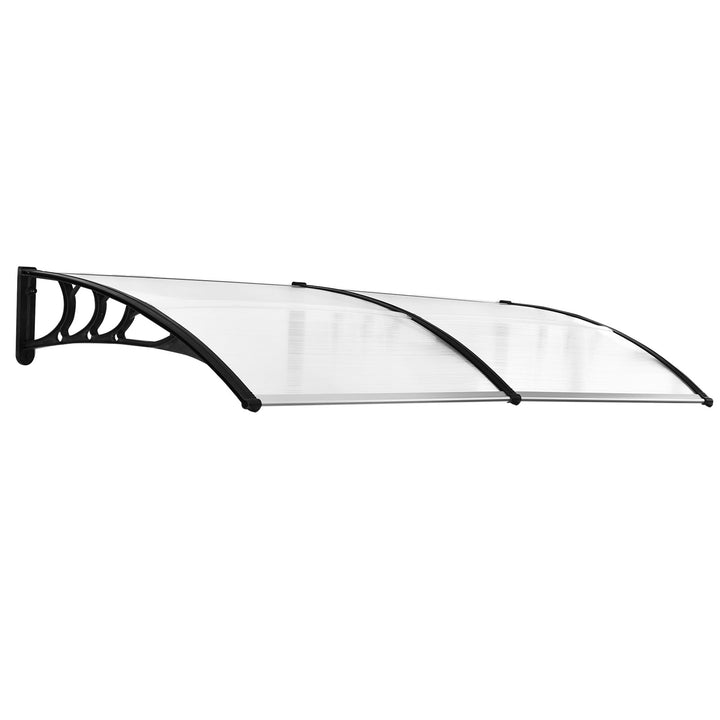 Marquise para Portas e Janelas 195x80cm Marquise com Proteção para Sol e Chuva com Painéis de Policarbonato Transparente