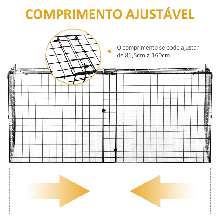 Protetor de Lareira com Comprimento Ajustável Barreira de Segurança para Lareira com Grade de Metal 81,5-160x44x68cm Preto