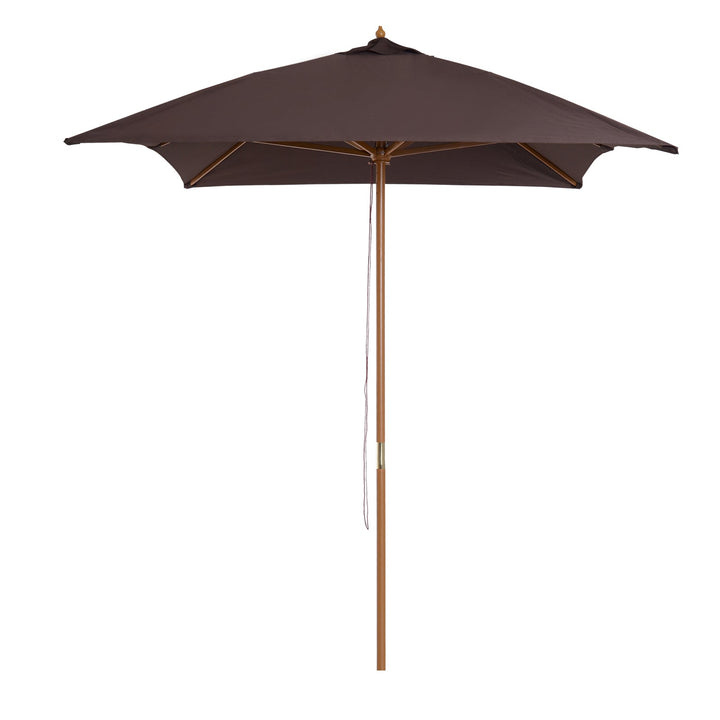 Guarda-sol para Varanda Pátio e Jardim - Mastro de Madeira - Cor: Marrom - 200x295x255 cm