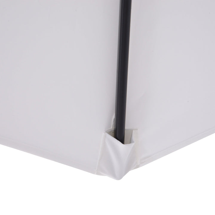 Grande guarda-sol de jardim Manivela para abrir Fácil e ângulo ajustável F300x245 cm Branco