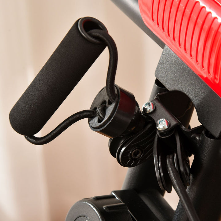 Bicicleta Estática Dobrável com Altura e Resistência Ajustáveis com Tela LCD e Assento com Encosto 51x97x115cm Vermelha