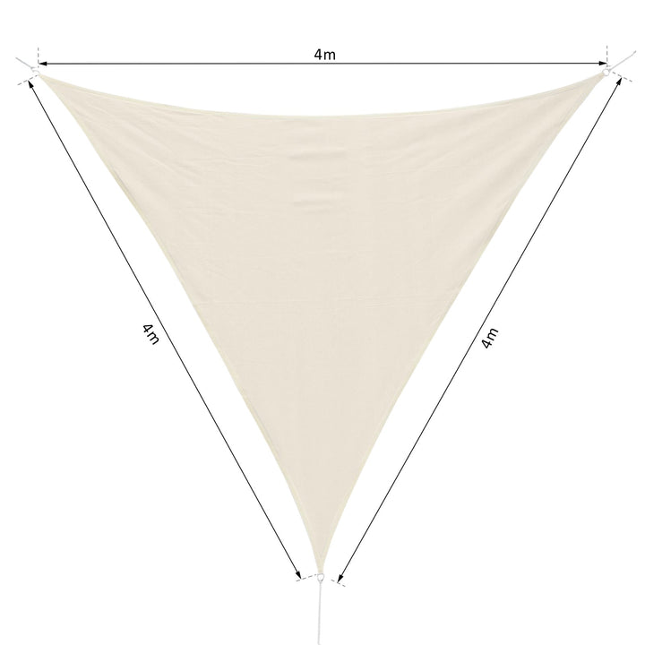 Toldo vela triangular 4x4x4m para jardim varanda Creme