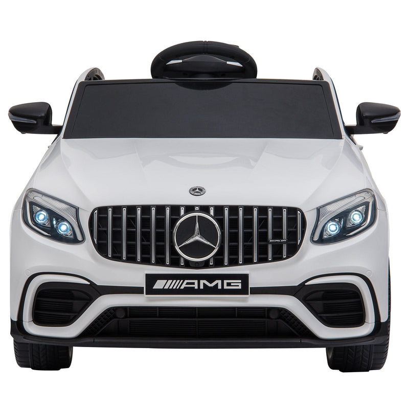 Mercedes AMG Carro elétrico para crianças de a partir de 3 anos com controle remoto com música e luzes Carga 30kg Branco 115x70x55cm