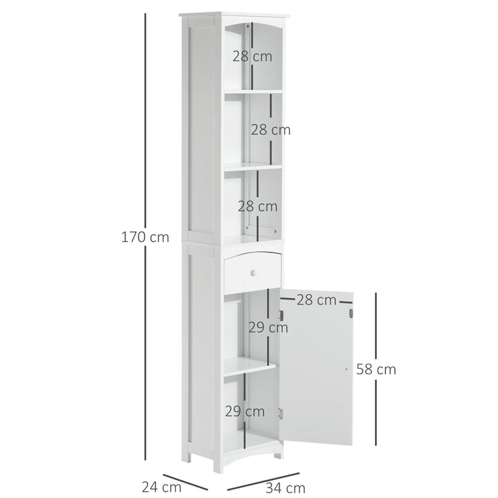 Armário Polivalente – Cor: branco - Madeira – 34 x 24 x 170 cm