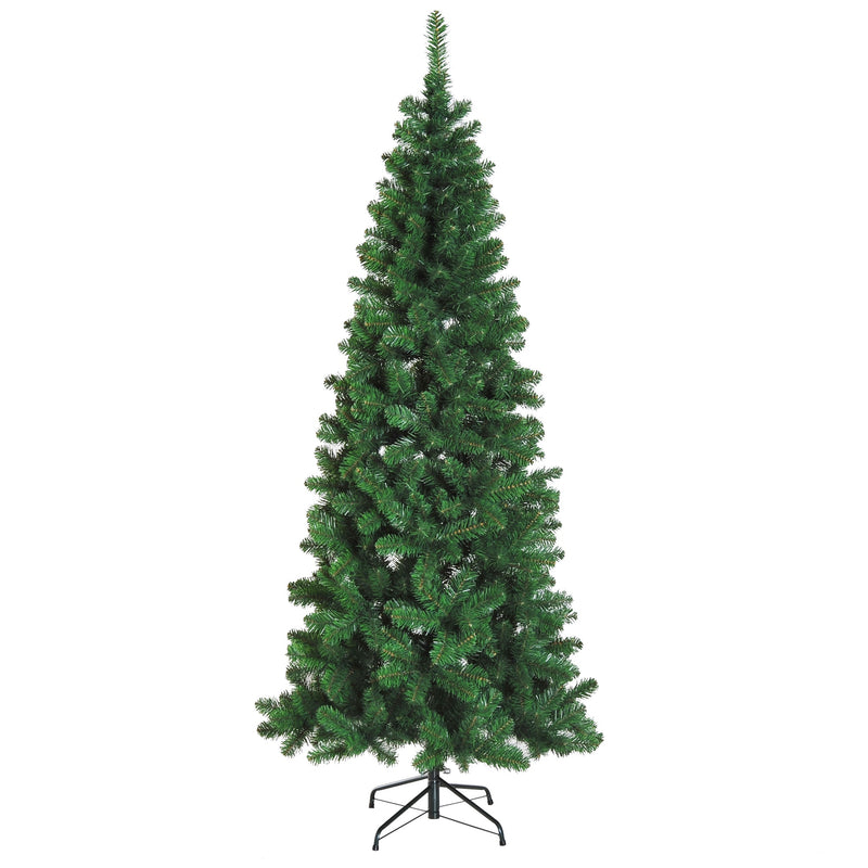 Árvore de Natal Artificial 210cm Ignífugo com 631 Ramos de PVC e Suporte de Metal Decoração de Natal para Interiores Fácil de Montar Verde