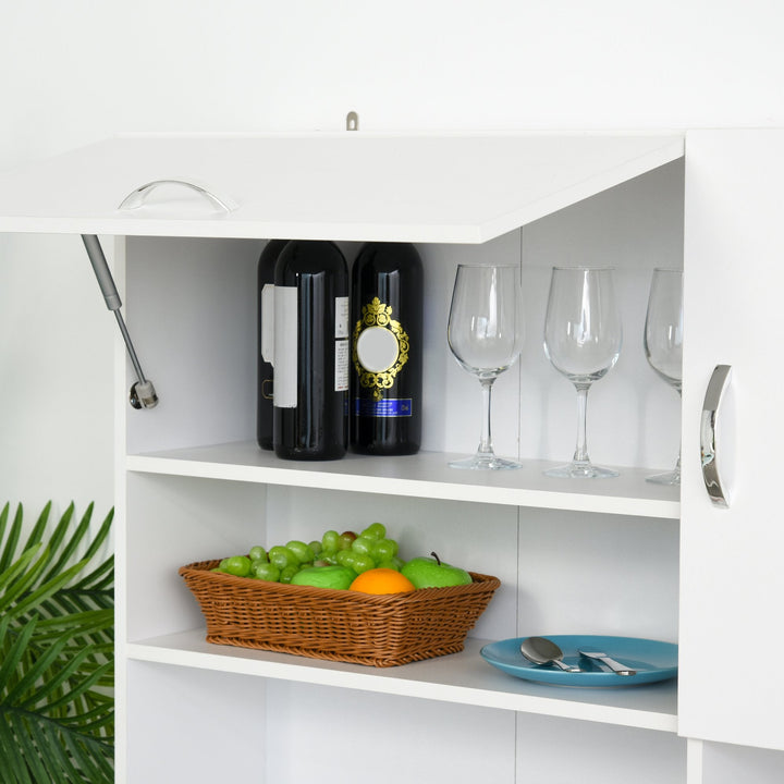 Armário de Cozinha Armário Alto com 3 Gavetas 4 Portas Prateleiras Interiores Ajustáveis e Pés Elevados Móvel Auxiliar para Sala de Jantar Sala de Estar 100x39,5x183,5cm Branco