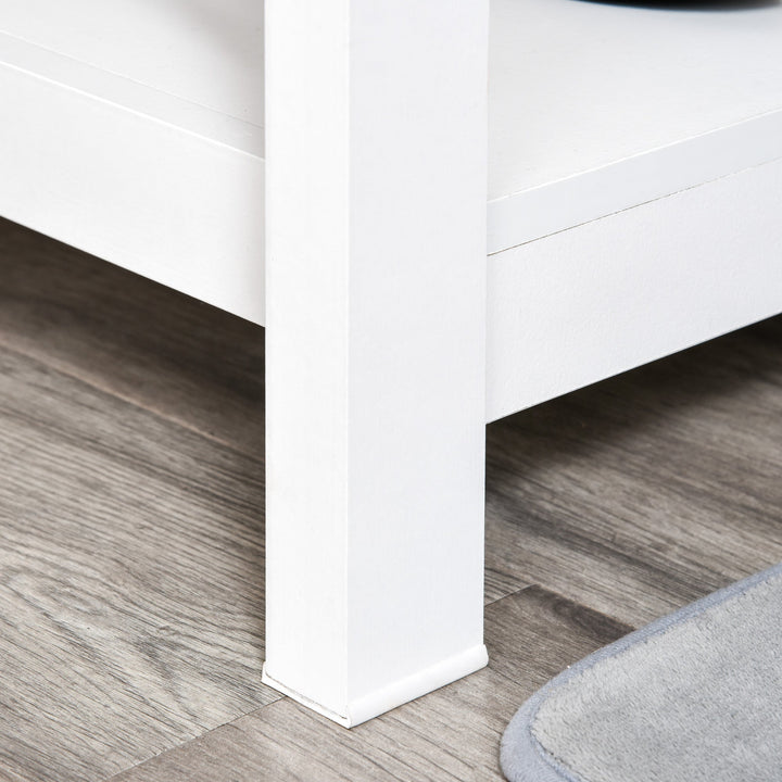 Mesa consola tipo aparador de estilo moderno com 2 gavetas e prateleiras inferiores 105x40x76 cm Branco