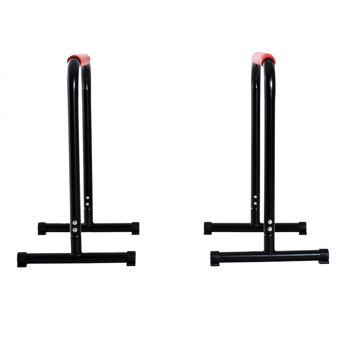 Suporte de treino de barras paralelas para flexões inclinadas construção muscular Calistênicos 63x41x73 cm Preto
