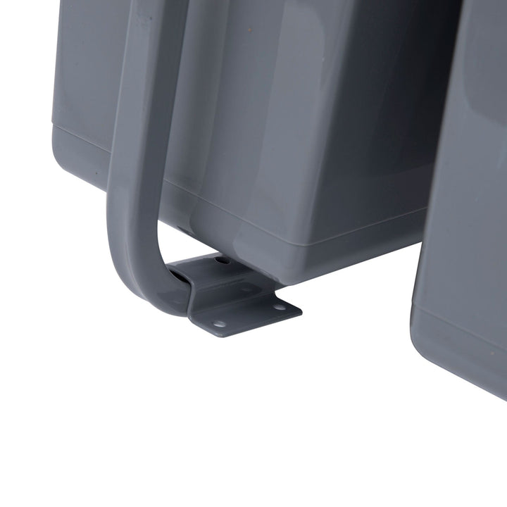 Cubos de Lixo para Cozinha com 3 recipientes de Reciclagem Removíveis 1x20L e 2x10L Metal e Plástico 48x34,2x41,8cm Cinza
