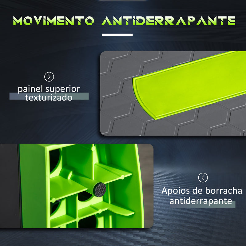 Plataforma Step Fitness Step de Aeróbico com Altura Ajustável de 10/15/20cm Plataforma de Exercício em Casa Ginásio Oficina Carga 150kg 78x28x20cm Verde e Cinza