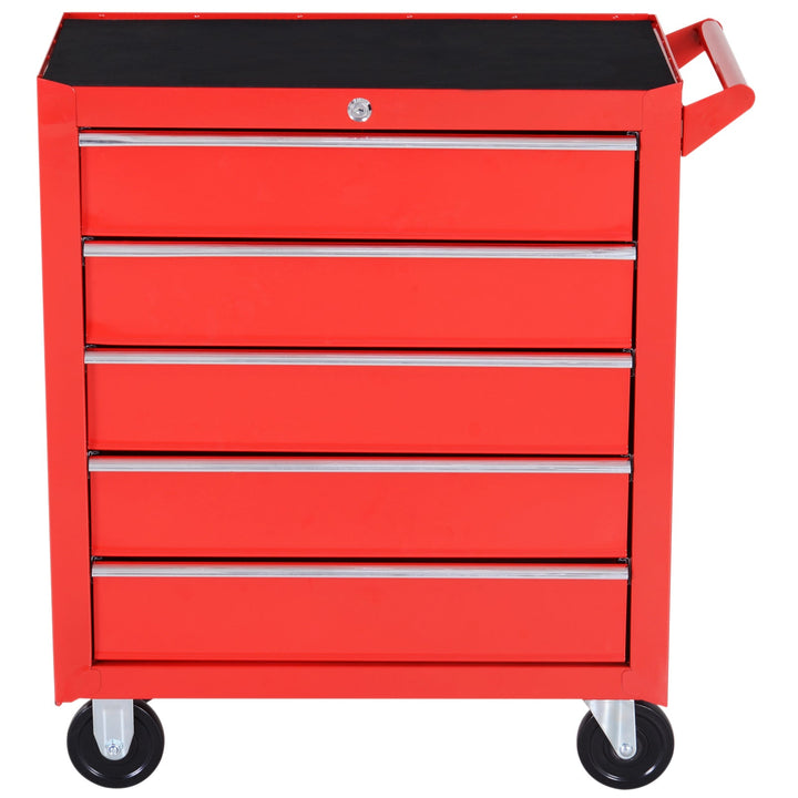 Carrinho de ferramentas com rodas 5 gavetas em chapa de aço 69x33x77.2cm