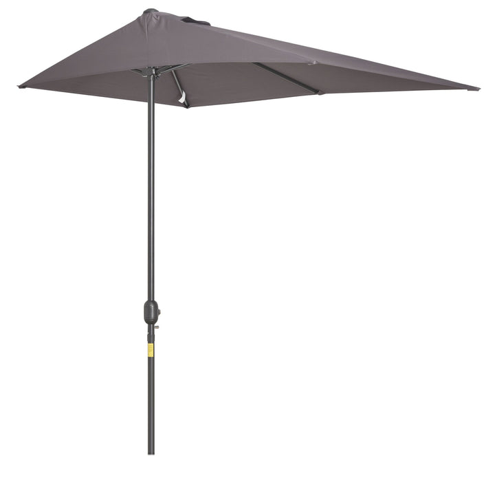 Chapéu de Sol Semicircular de Jardim Chapéu de Sol a Manivela Resistente à Água e Anti UV para Pátio Terraço 230x130x245cm Cinza