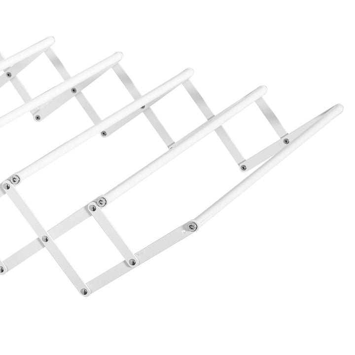 Estendal de Parede Extensível de 63,5cm de Metal com 5 Barras para Interior e Exterior Carga 10kg 63,5x60x20cm Branco