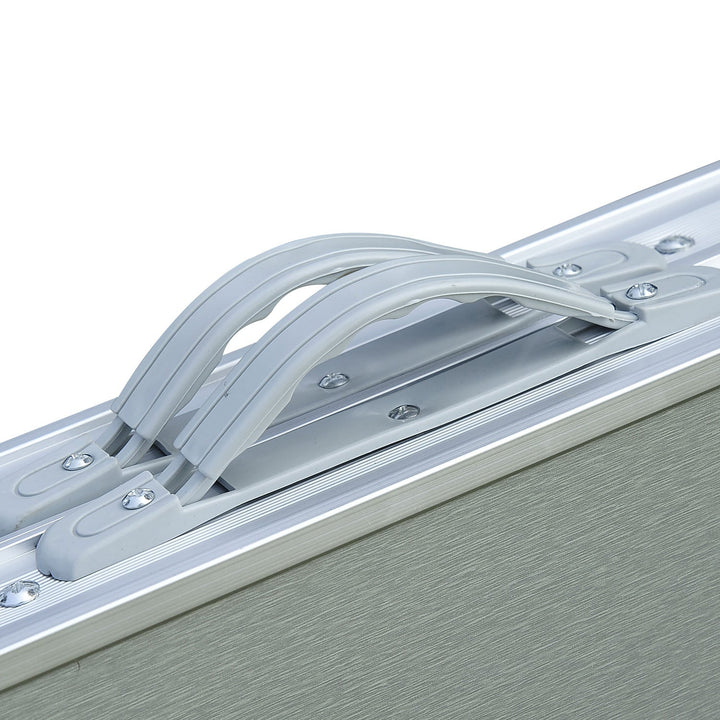Mesa de piquenique dobrável com 4 lugares e furo para guarda-sol para Camping - Alumínio - 85,5x67,5x66,5 cm