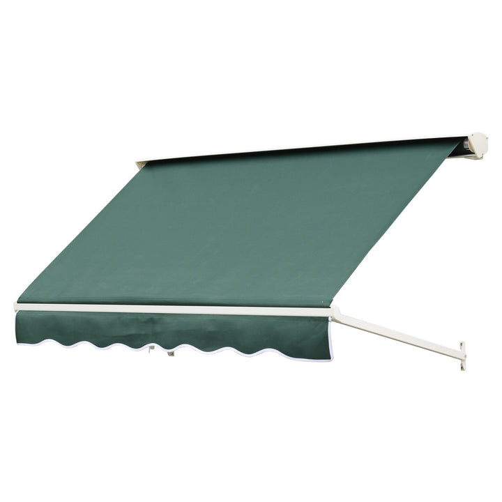 Toldo da janela de Toldo Manual Alumínio Retrátil para exterior toldo do balcão tela impermeável do poliéster do ângulo ajustável 180x70Cm verde