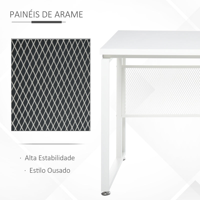 Secretária multifuncional estável com pés ajustáveis ?? 135x60x75 cm Branco