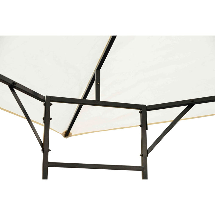 Pérgola para Jardim 3x3x2,6m Aço e Poliéster Creme